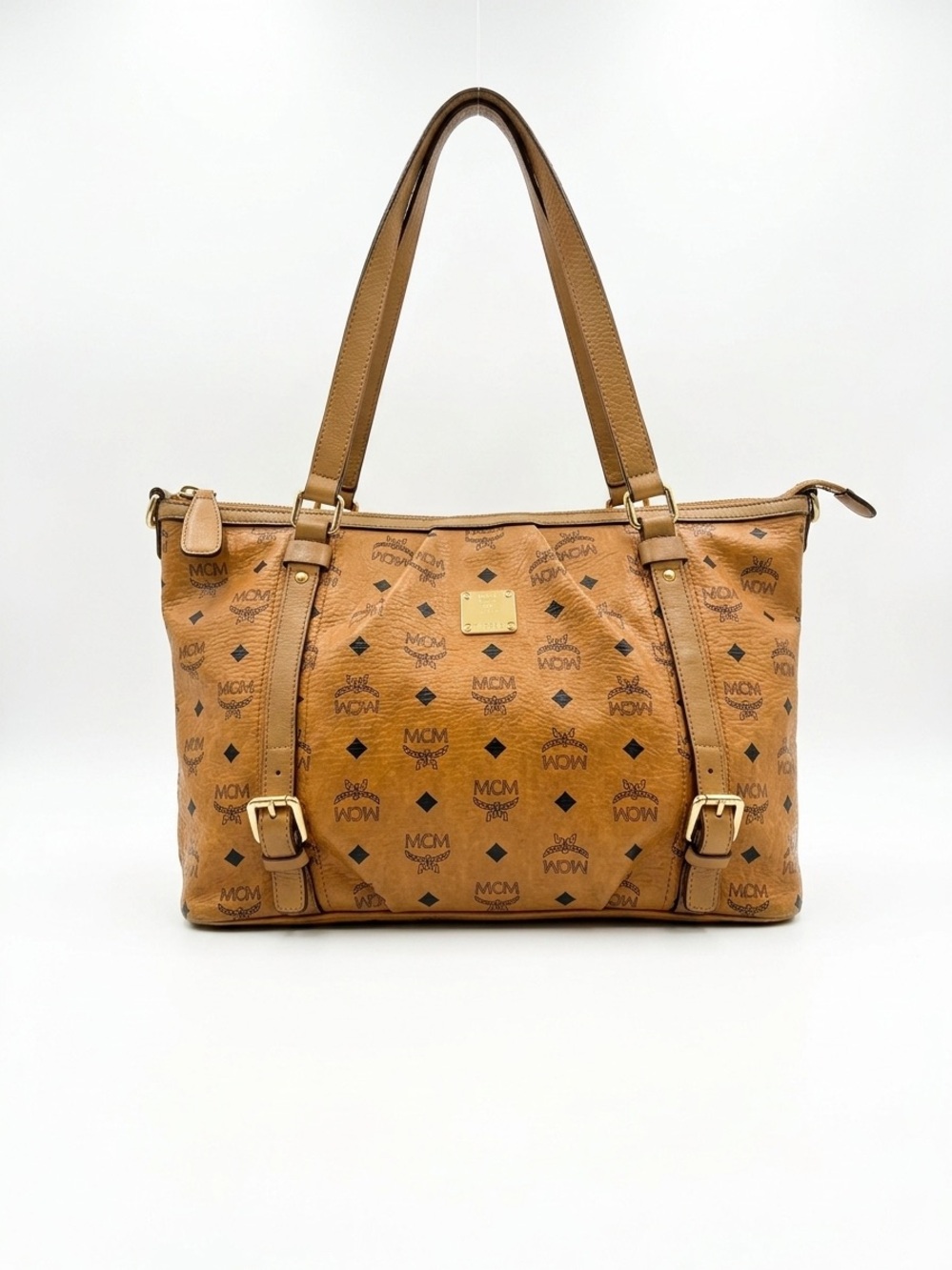 MCM Cognac Visetos Monogram Tote Bag - As Is Project Restoration PC